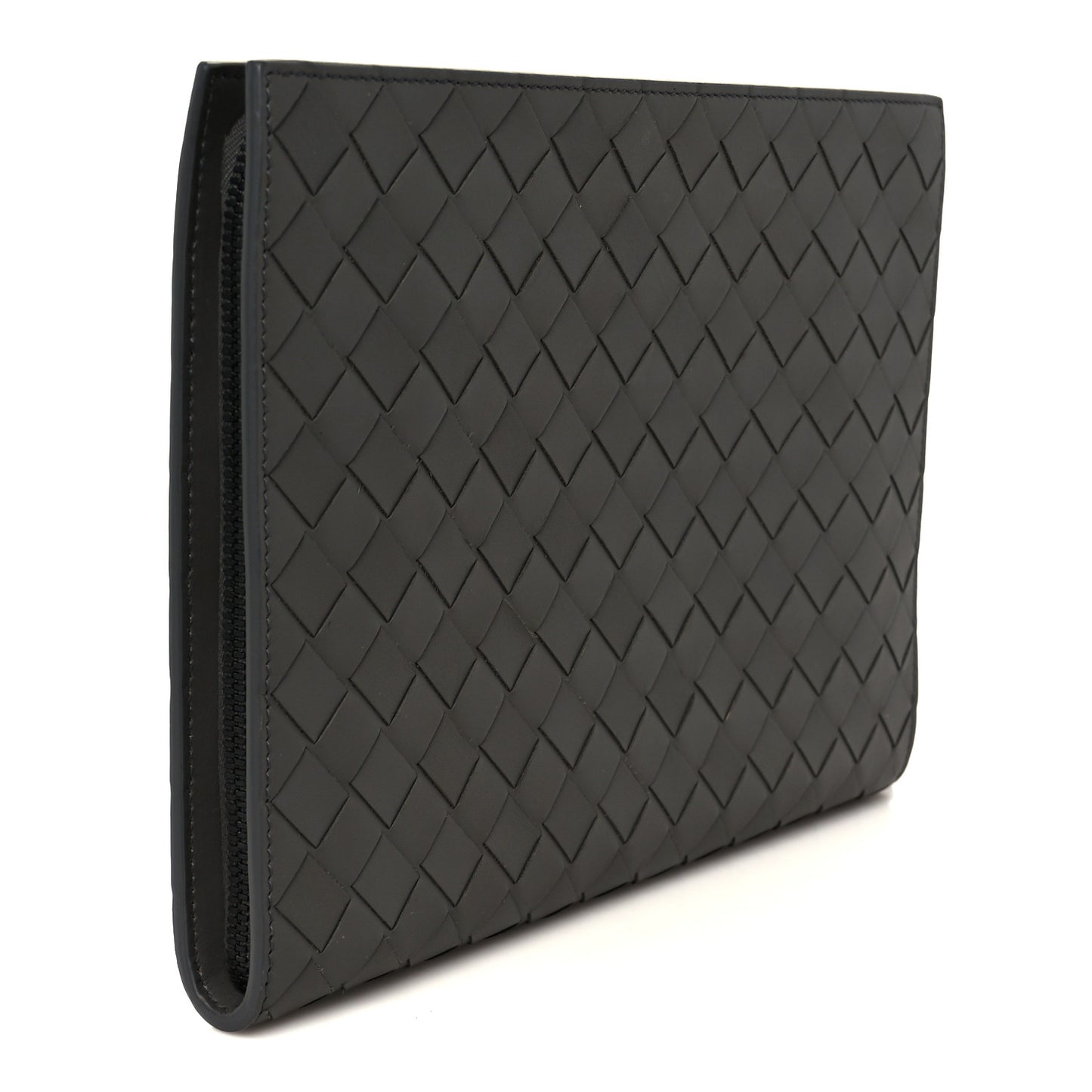 Calfskin Intrecciato Small Document Case Grey