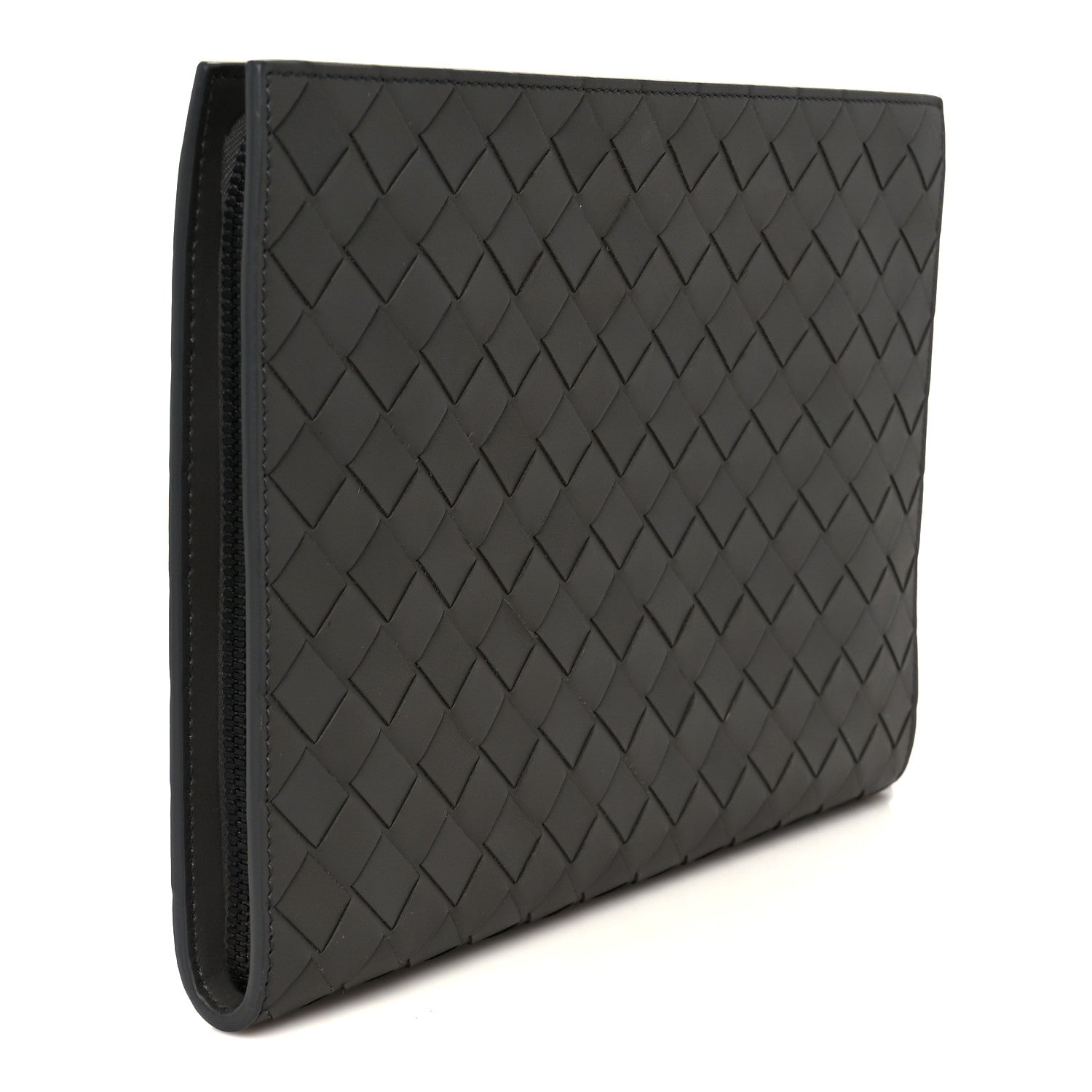 Bottega Veneta Calfskin Intrecciato Small Document Case Grey 3 of 8