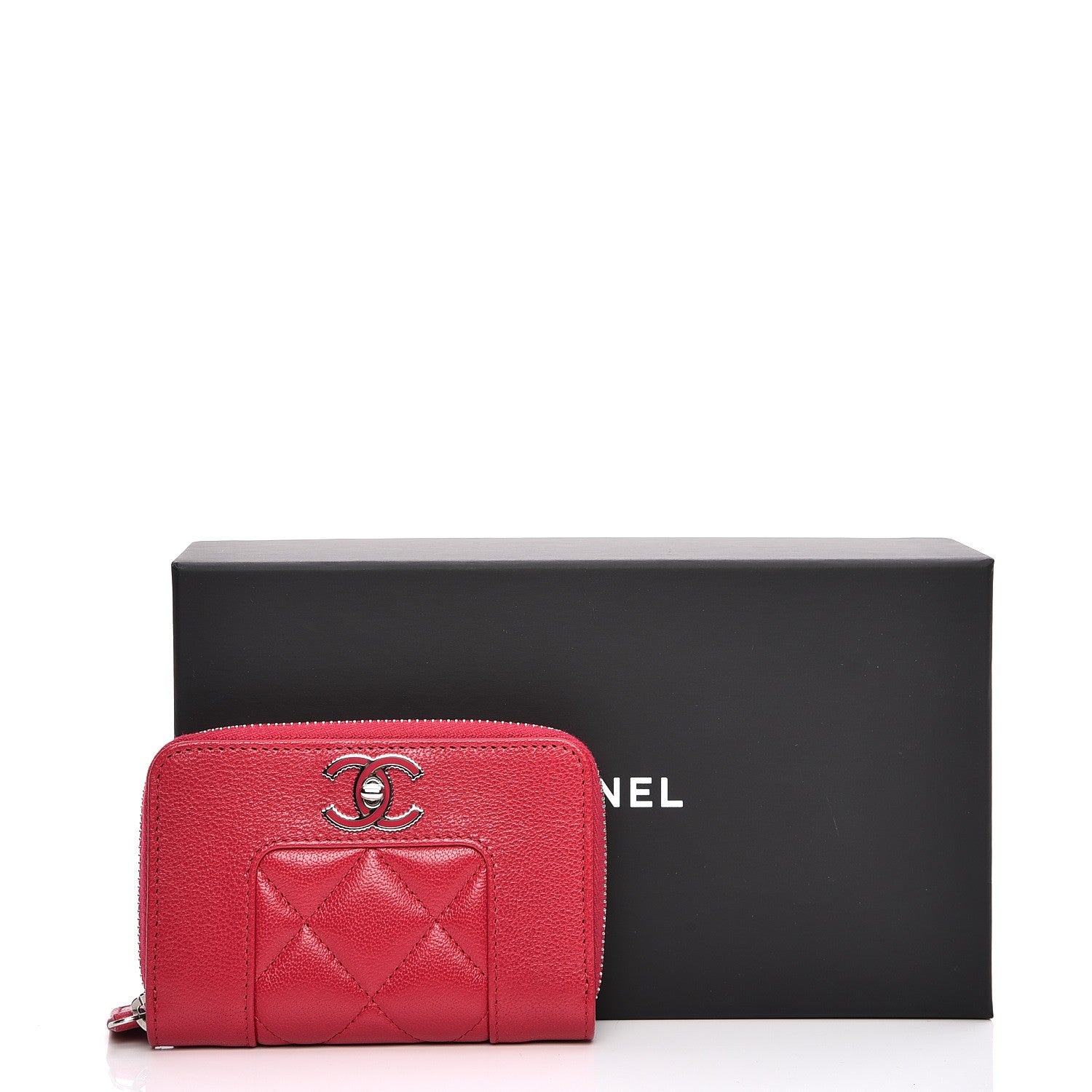 Chanel Sheepskin Quilted Mademoiselle Vintage Zip Coin Purse Pink 8 of 8
