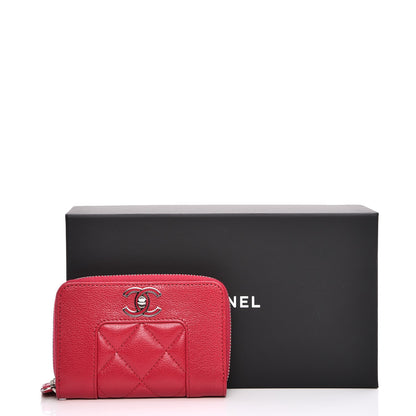 Chanel Sheepskin Quilted Mademoiselle Vintage Zip Coin Purse Pink 8 of 8