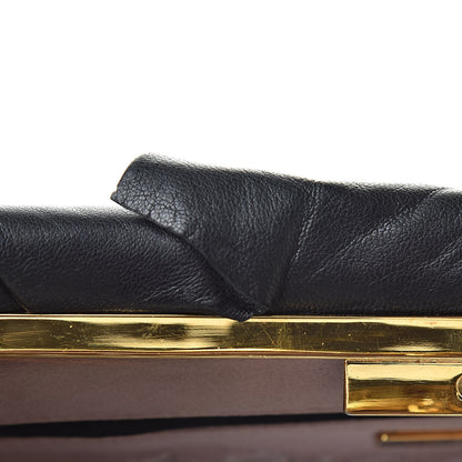 Prada Nappa Pleated Clutch Black 8 of 9