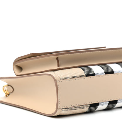 Burberry Smooth Calfskin Canvas Check Mini Pocket Bag Dusty Sand Soft Fawn 8 of 10