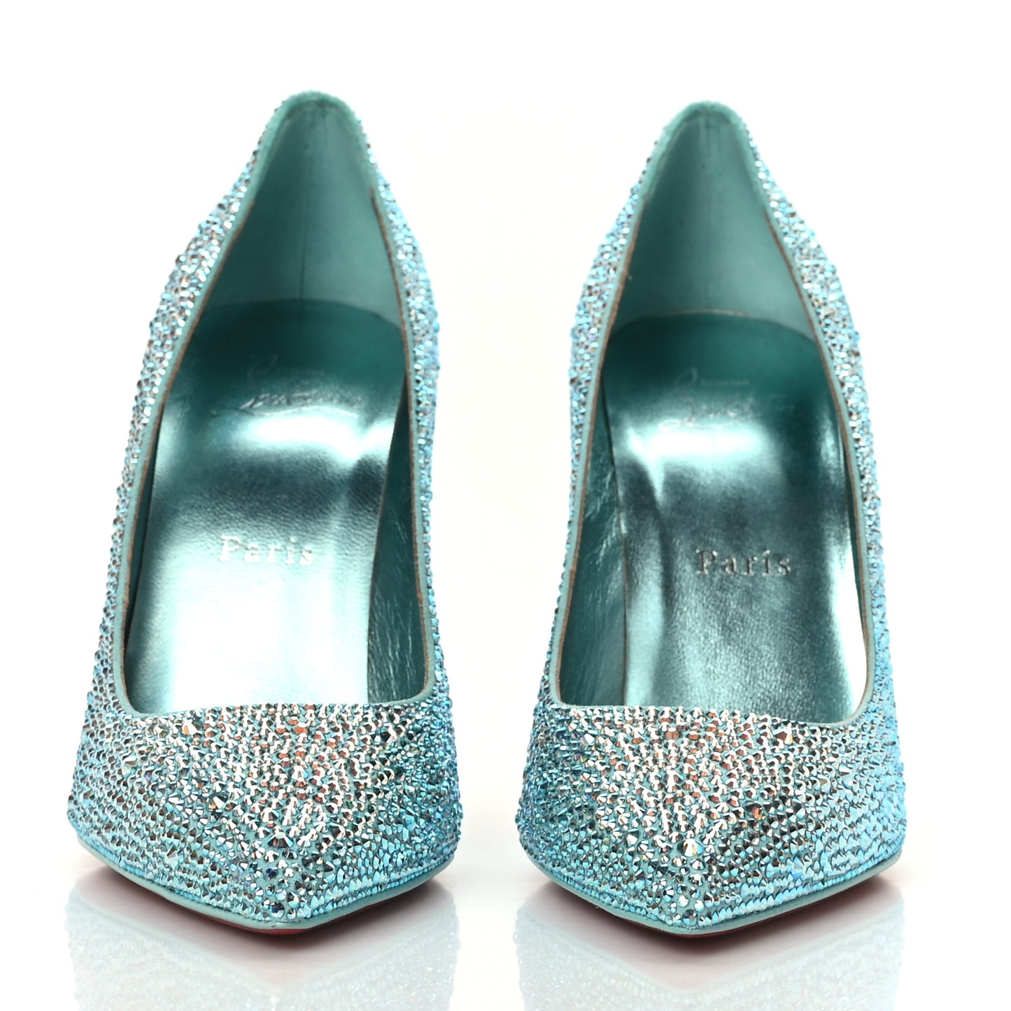 Veau Velours Strass Kate 100 Pumps 37 Bermuda Aqua Bohem