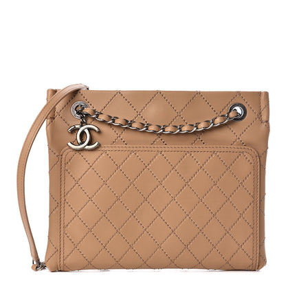 Chanel Calfskin Wild Stitch Small Shopping Tote Beige 1 of 11
