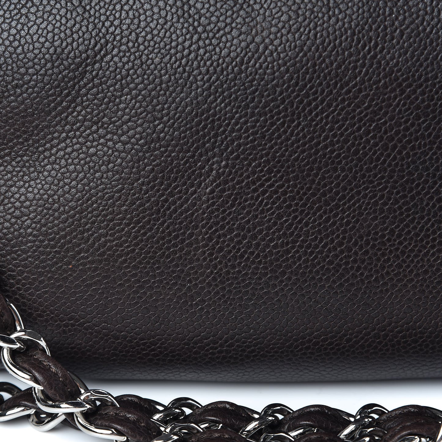 Caviar Half Moon Large Flap Dark Brown