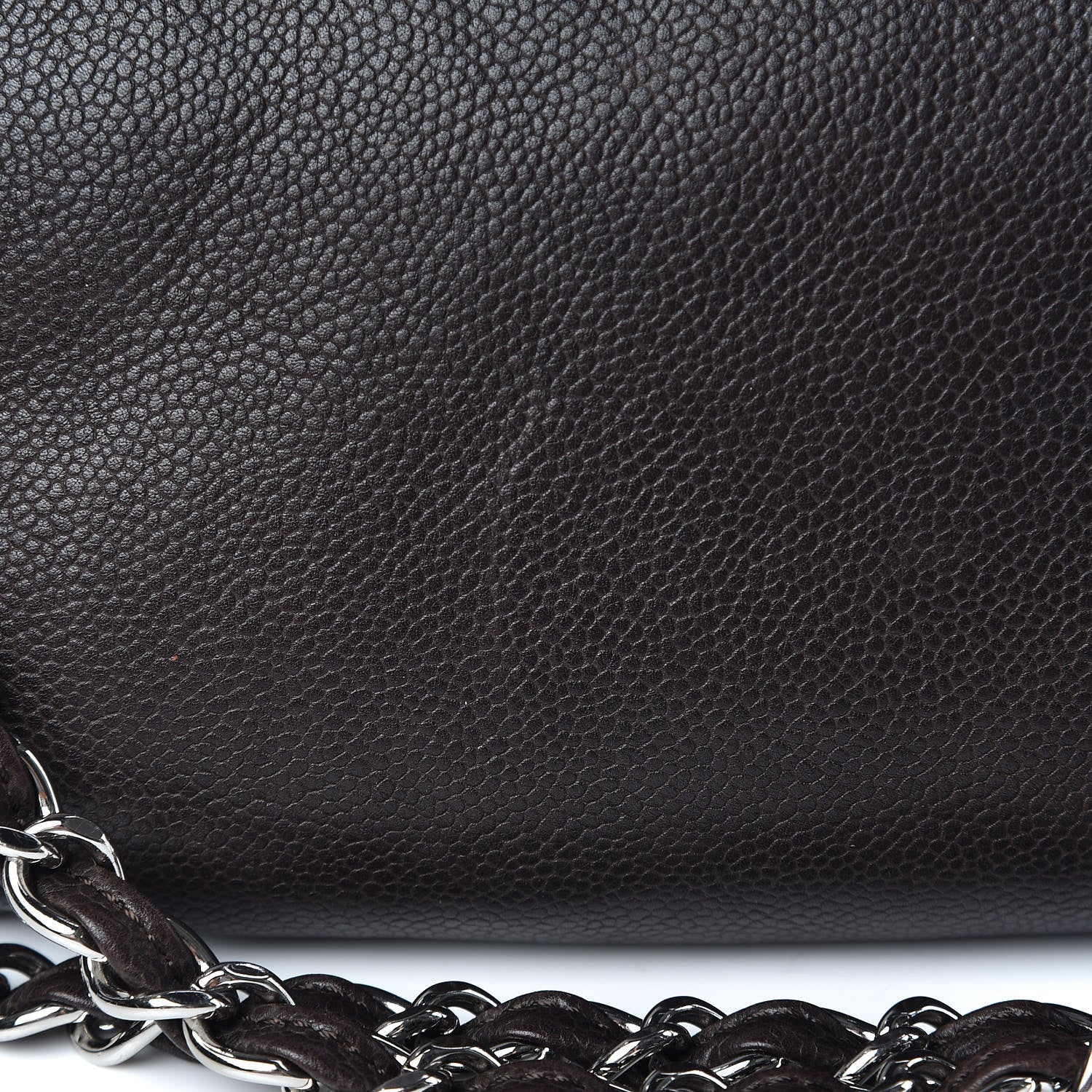 Chanel Caviar Half Moon Large Flap Dark Brown 11 of 15