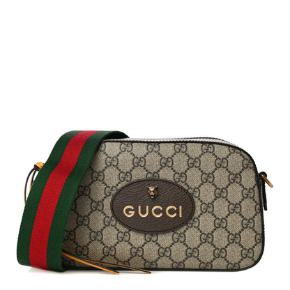 Gucci GG Supreme Monogram Web Neo Vintage Shoulder Bag Beige New Acero Crop 1 of 12