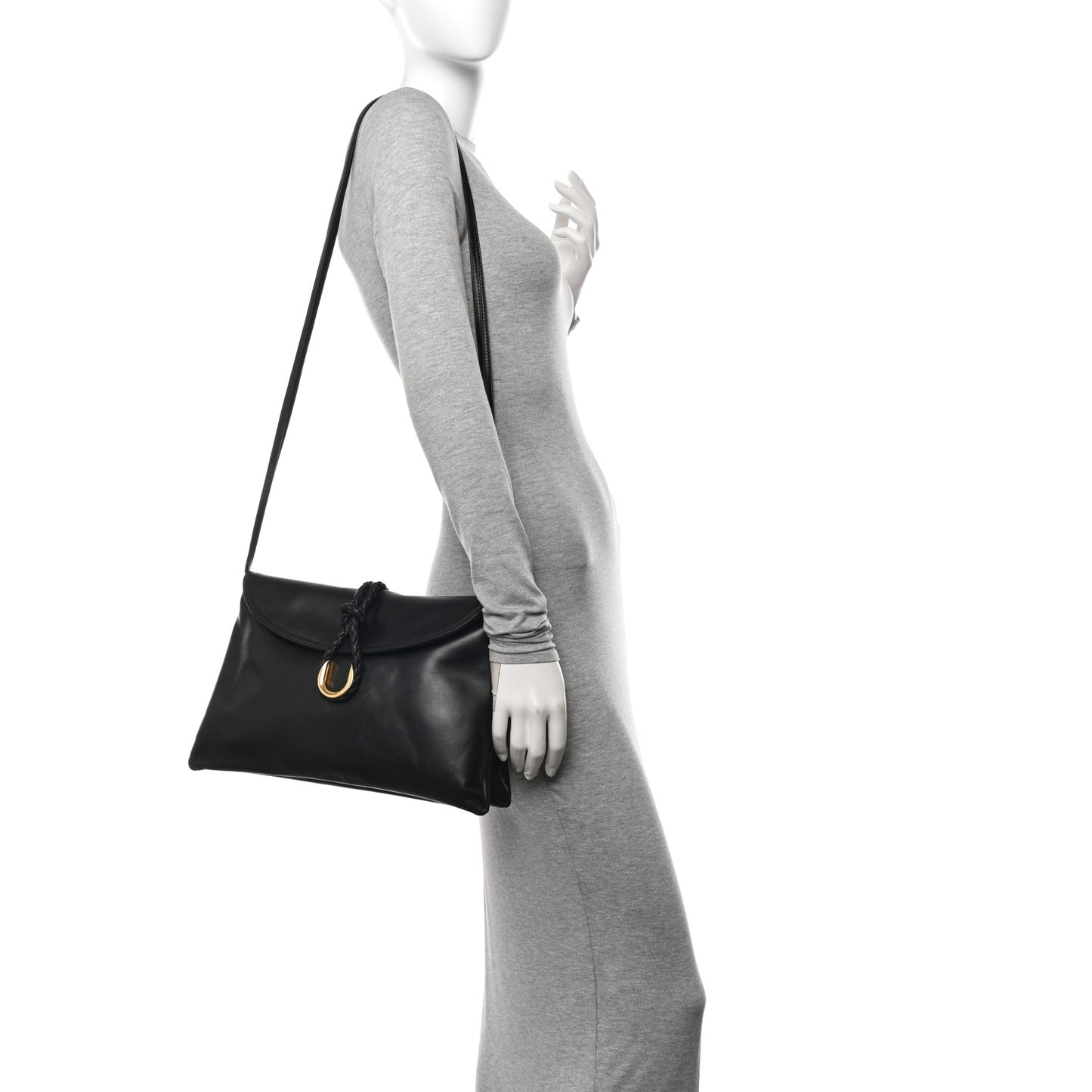 Smooth Calfskin Medium Liberta Shoulder Bag Black