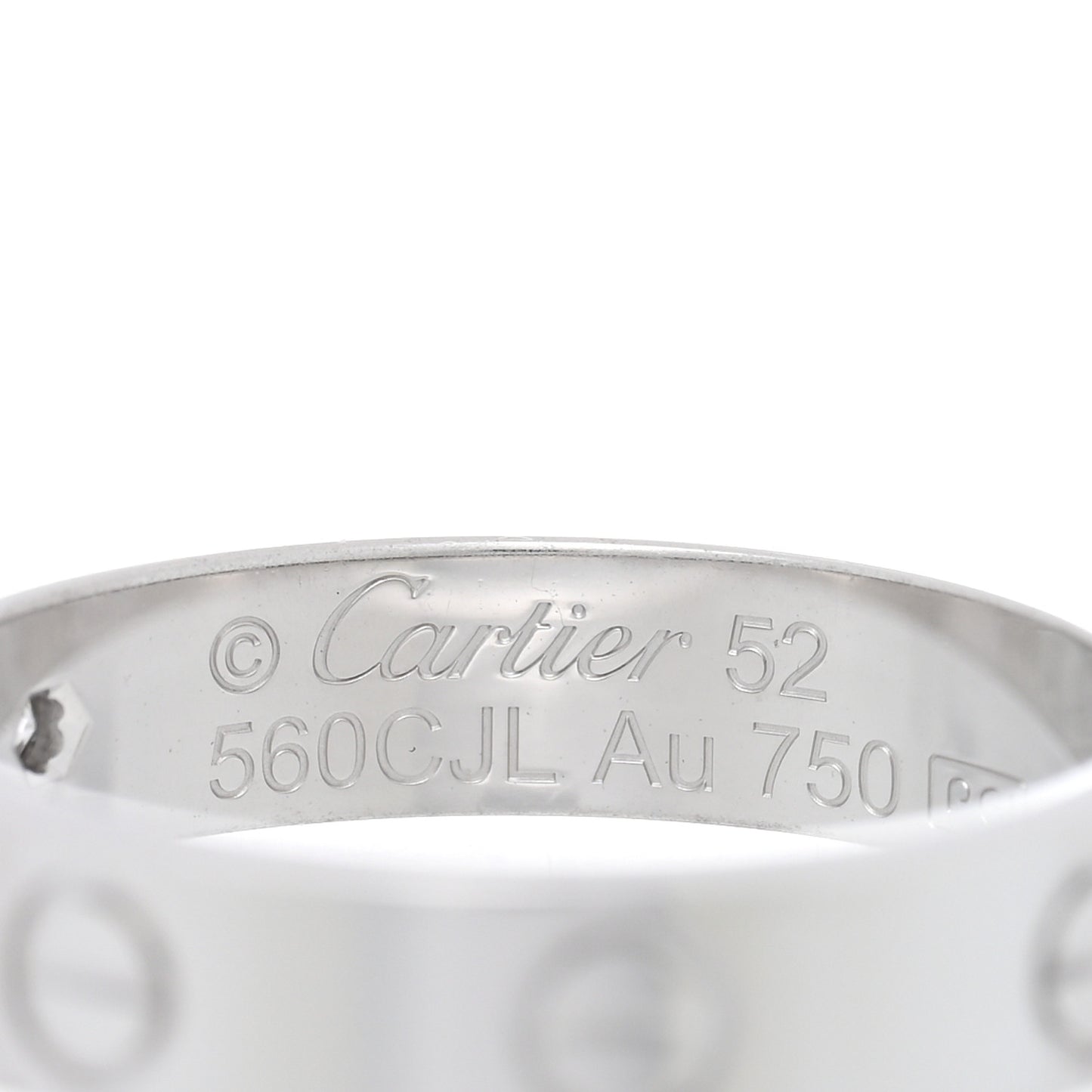 18K White Gold Diamond 4mm LOVE Wedding Band Ring 52 6