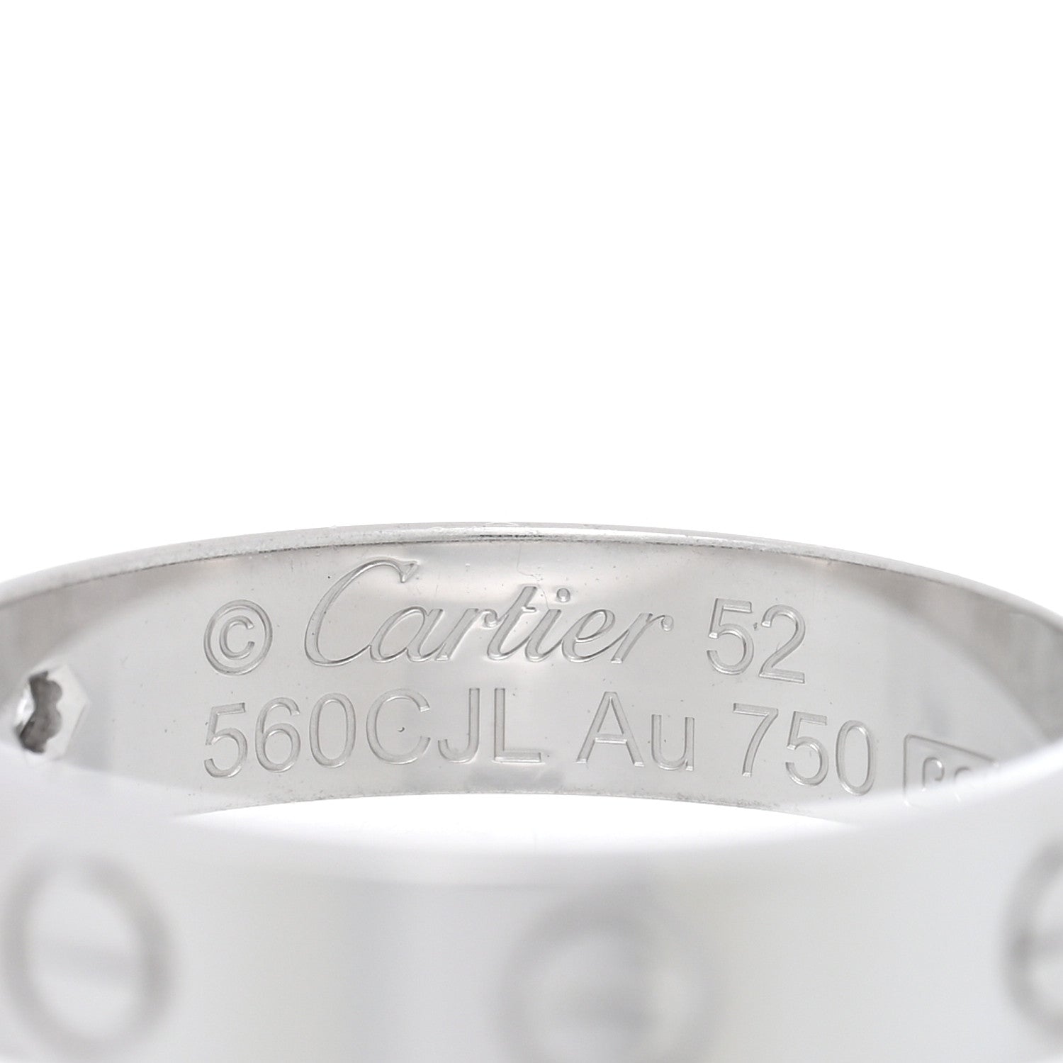 Cartier 18K White Gold Diamond 4mm LOVE Wedding Band Ring 52 6 4 of 5
