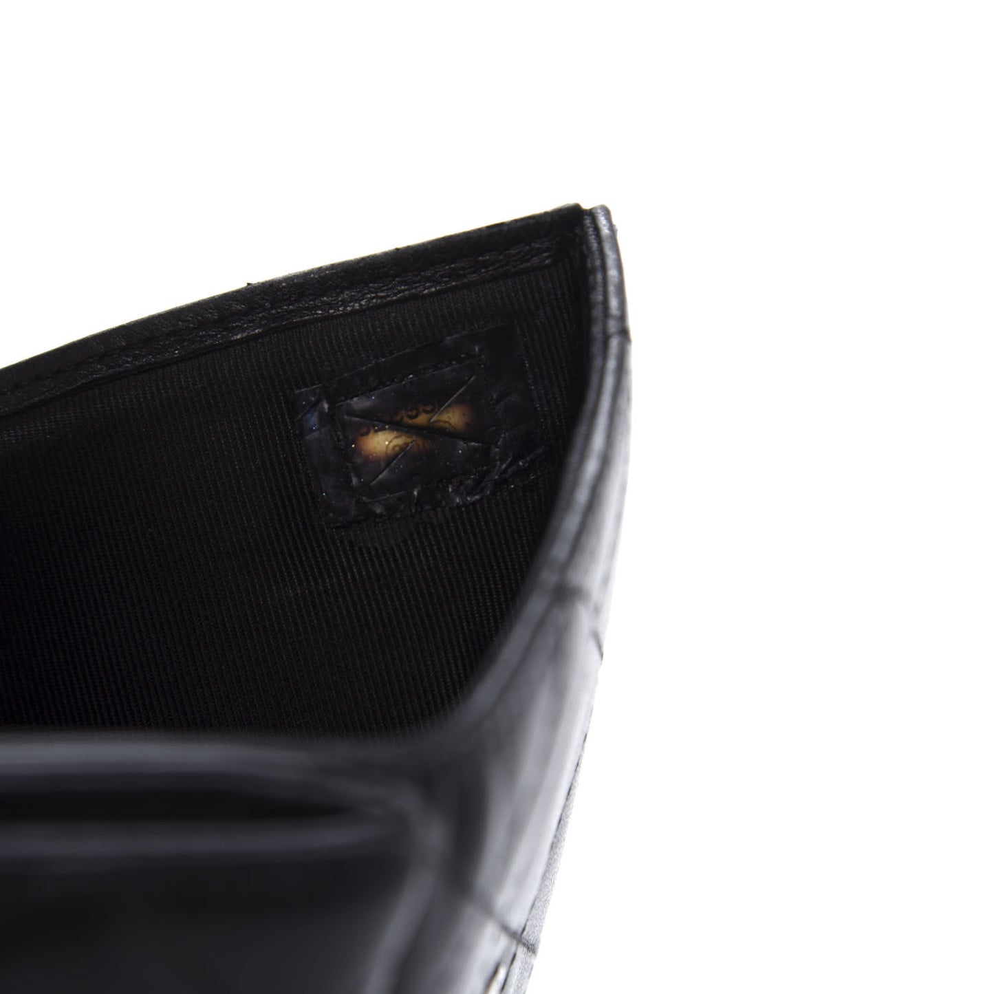 Lambskin Quilted Double Sided Wallet Black