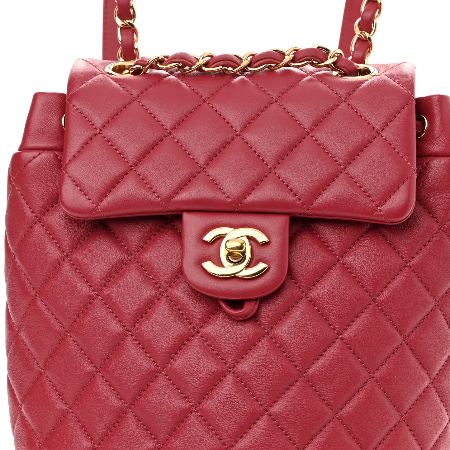 Calfskin Quilted Mini Urban Spirit Backpack Red