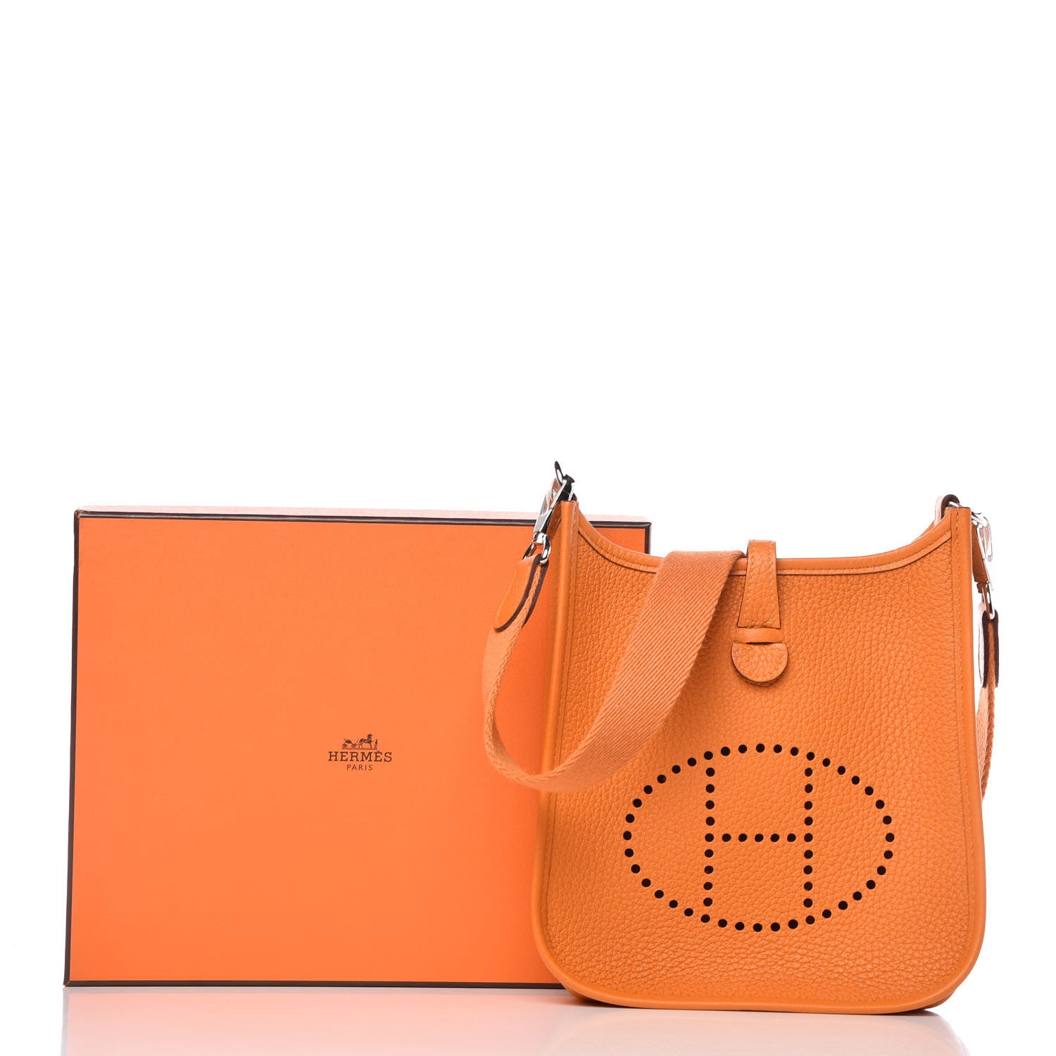 Hermes Taurillon Clemence Evelyne TPM Abricot 9 of 9