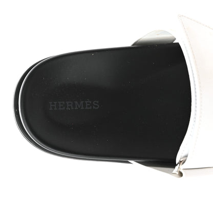 Hermes Calfskin Womens Chypre Sandals 41 White 7 of 12