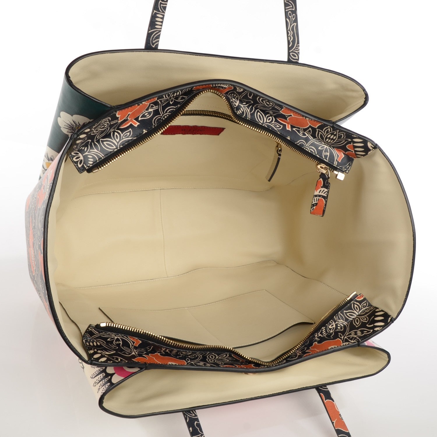 Valentino Garavani Vitello Mime Covered Tote Green Raspberry 5 of 7