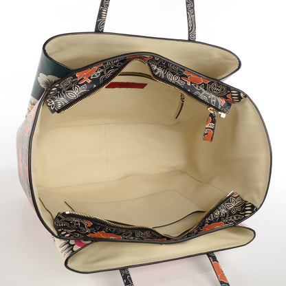 Valentino Garavani Vitello Mime Covered Tote Green Raspberry 5 of 7