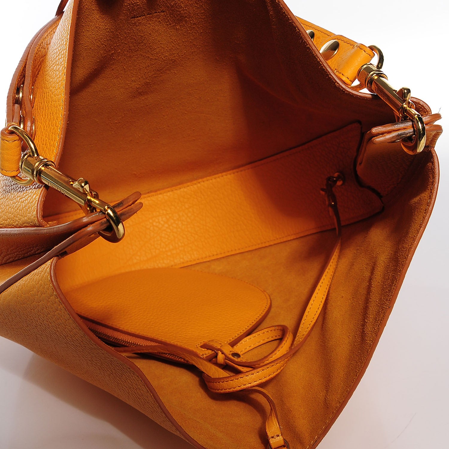 Celine Crisped Calfskin Medium Hobo Bag Saffron 5 of 8