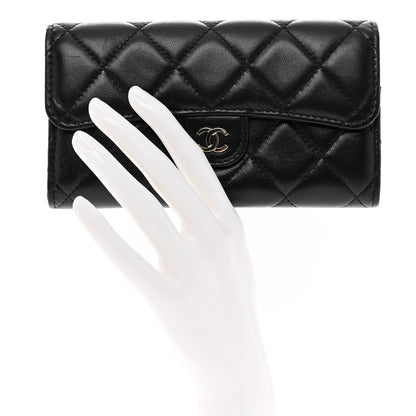Chanel Lambskin Quilted Medium Flap Wallet Black 2 of 10