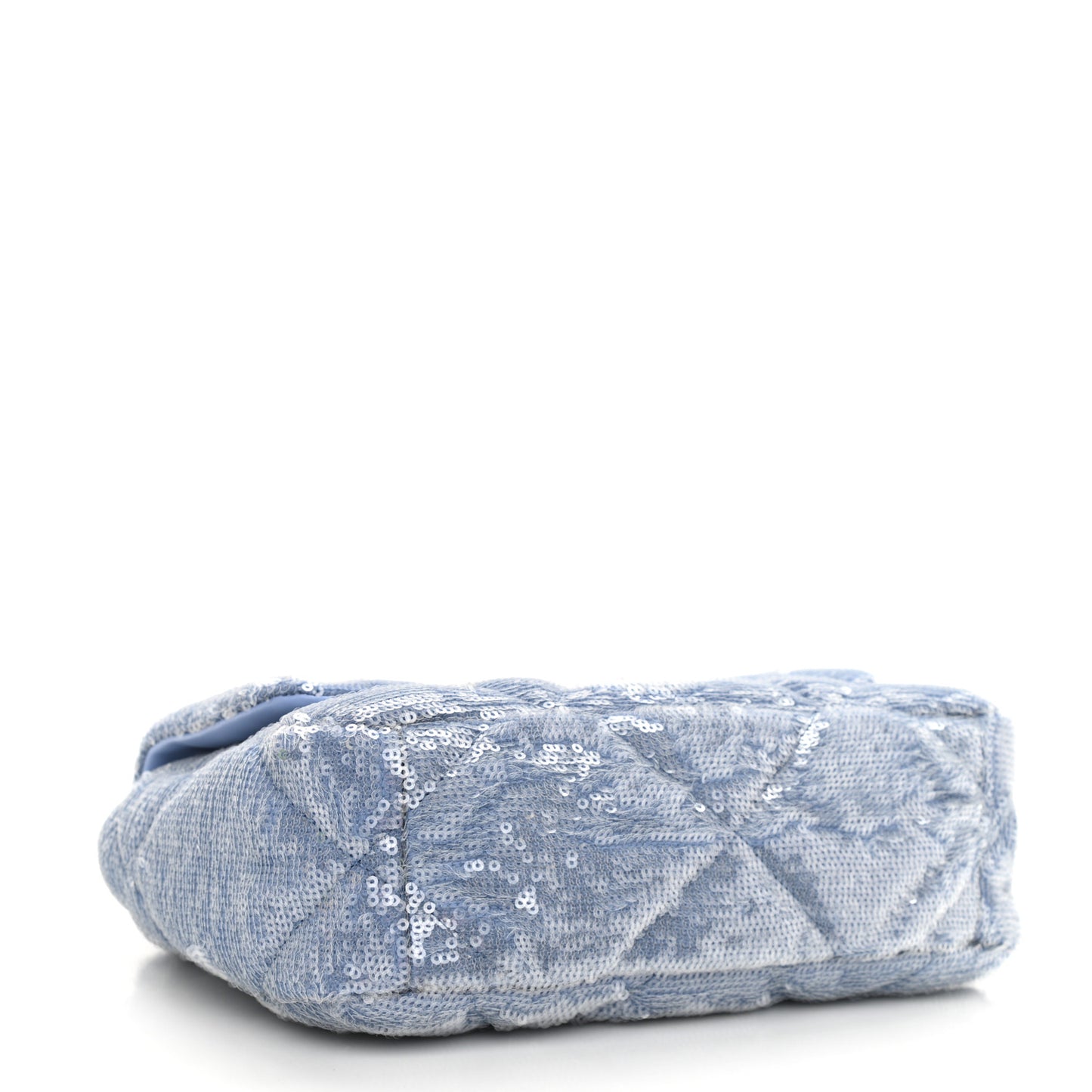 Sequin Quilted Medium Chanel 19 Flap Light Blue