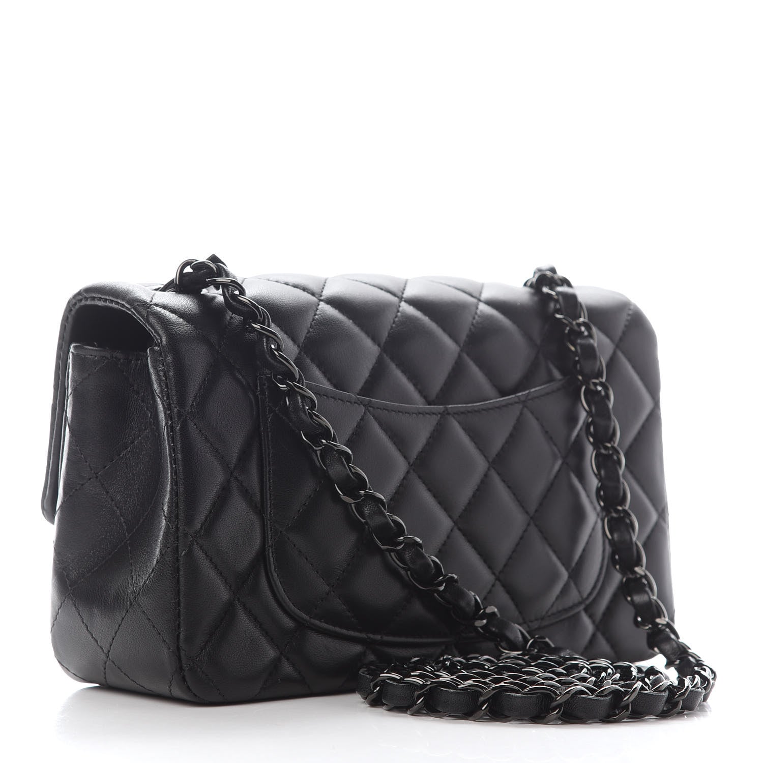 Chanel Lambskin Quilted Mini Rectangular Flap So Black 2 of 8