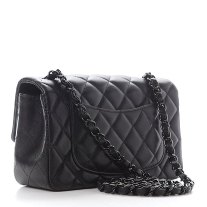 Chanel Lambskin Quilted Mini Rectangular Flap So Black 2 of 8