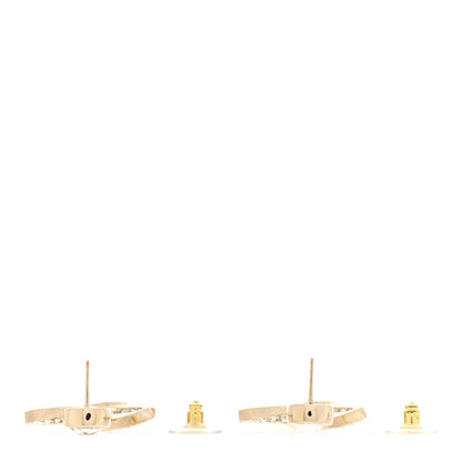 Chanel Metal Baguette Crystal CC Drop Earrings Gold 3 of 5