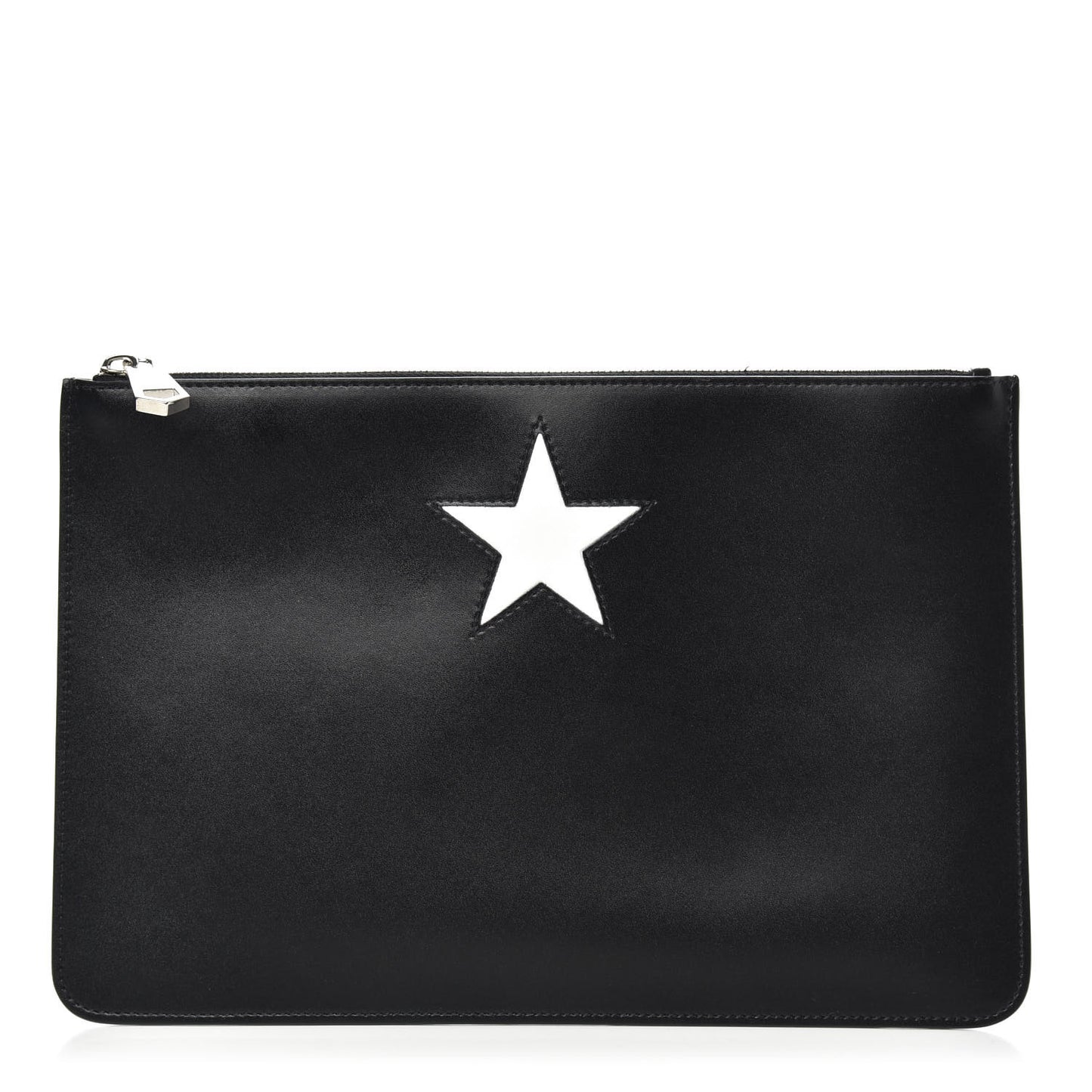 Smooth Calfskin Medium Star Pouch Black