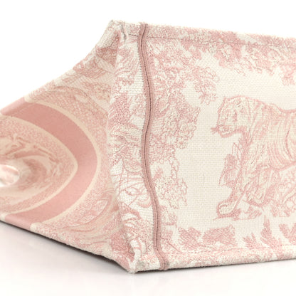 Christian Dior Canvas Embroidered Medium Dioriviera Toile De Jouy Book Tote Rose 8 of 9