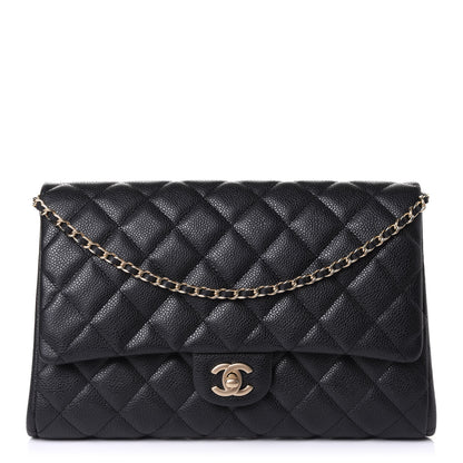 Chanel Caviar Quilted Clutch With Chain Flap Black 1 of 10