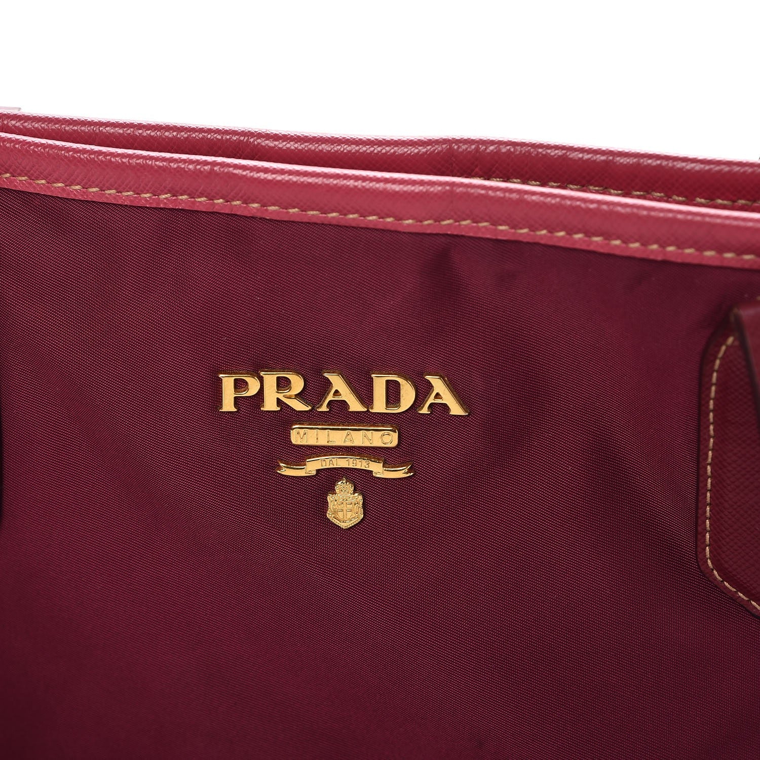 Prada Tessuto Nylon Saffiano Tote Wine 6 of 12