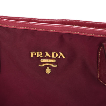 Prada Tessuto Nylon Saffiano Tote Wine 6 of 12