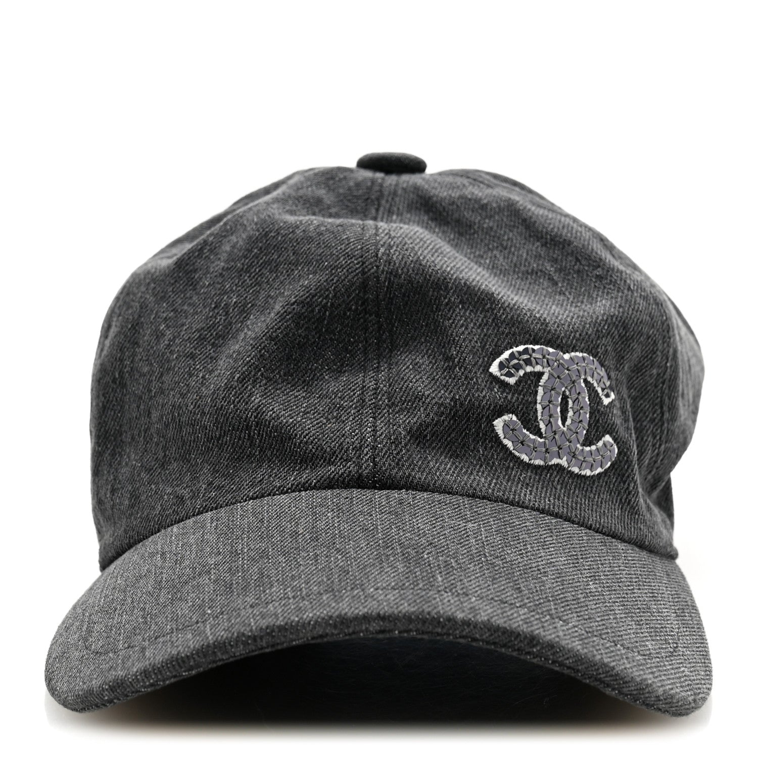 Chanel Denim Cap Hat Black 3 of 9