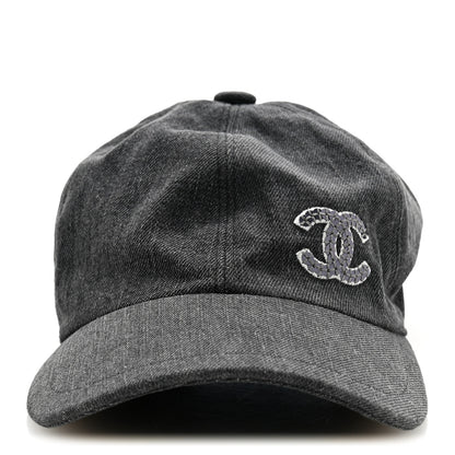 Chanel Denim Cap Hat Black 3 of 9