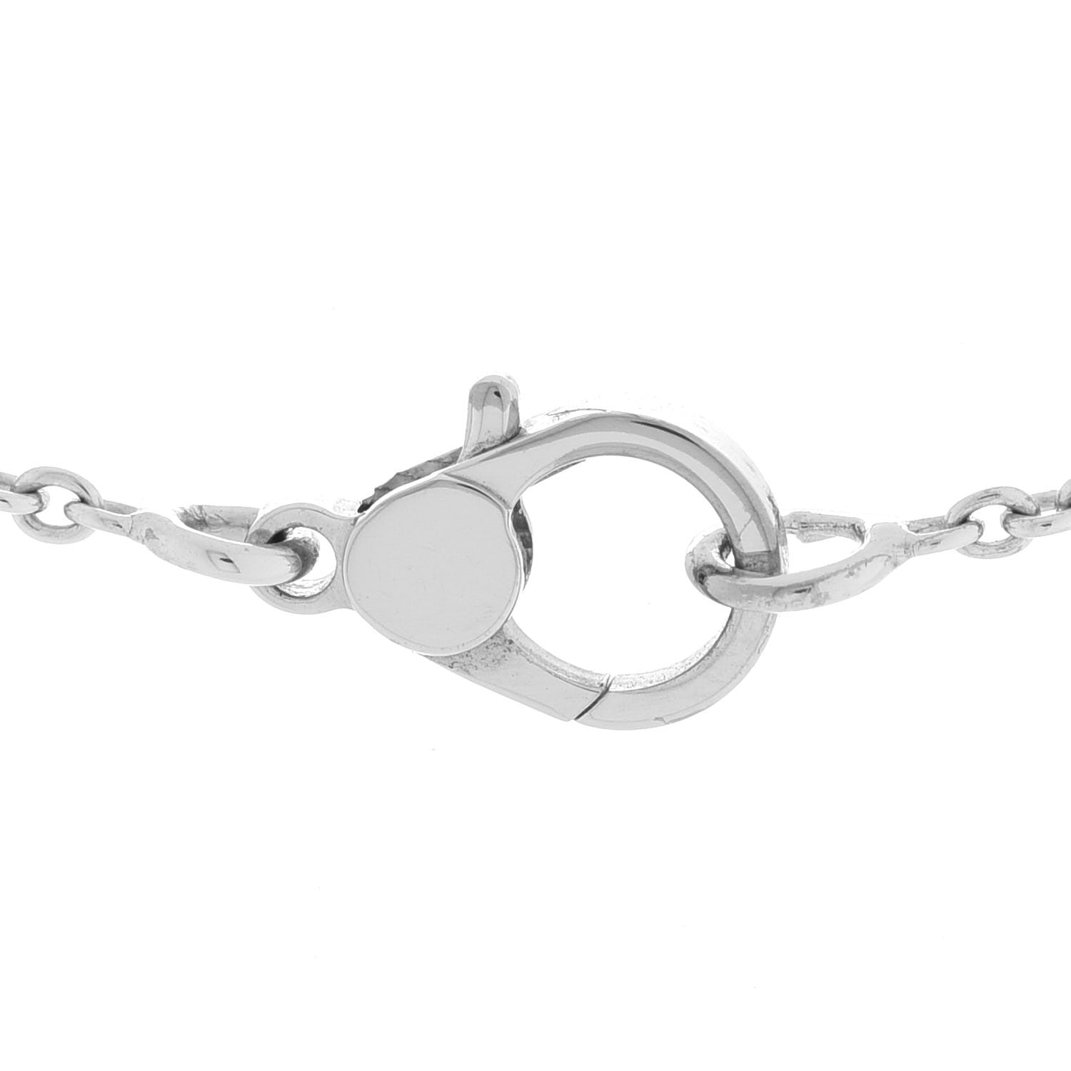 Hermes 18K White Gold Diamond Finesse Pendant Necklace 4 of 6