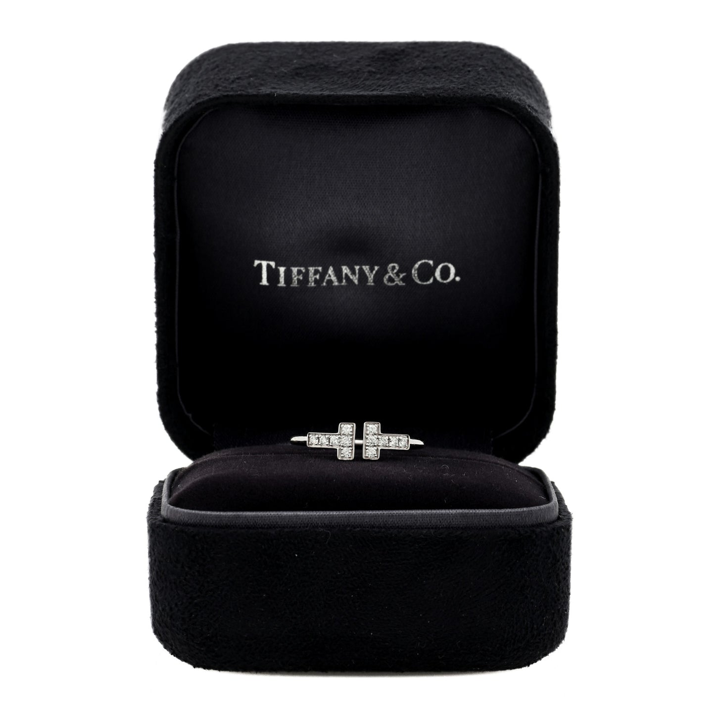 18K White Gold Diamond T Wire Ring 51 5.75