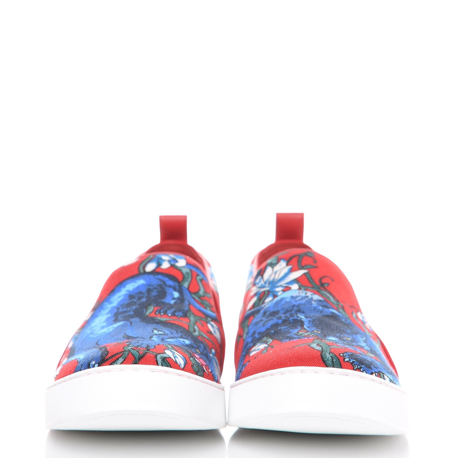 Louis Vuitton Canvas Printed Match-Up Slip On Sneakers 6.5 Red 2 of 11