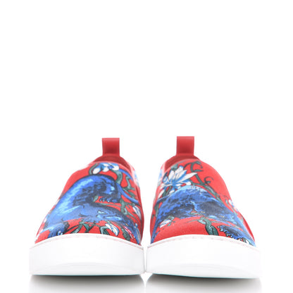 Louis Vuitton Canvas Printed Match-Up Slip On Sneakers 6.5 Red 2 of 11