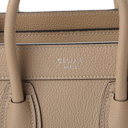 Celine Drummed Calfskin Nano Luggage Dune 6 of 8