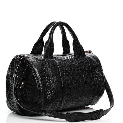 Alexander Wang Pebbled Lambskin Rocco Black Rose Gold Hardware 3 of 6