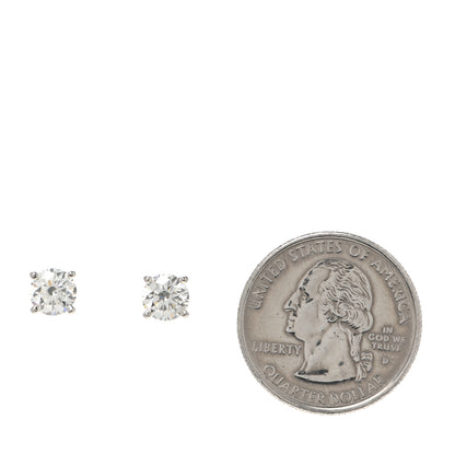Tiffany Platinum Diamond 1.80ctw Solitaire Earrings 2 of 5