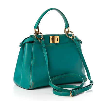 Fendi Nappa Mini Peekaboo Iconic Satchel Lago 3 of 12