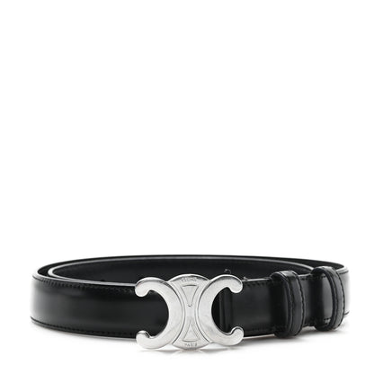 Celine Taurillon Calfskin Medium 25mm Triomphe 80 32 Belt Black 1 of 7