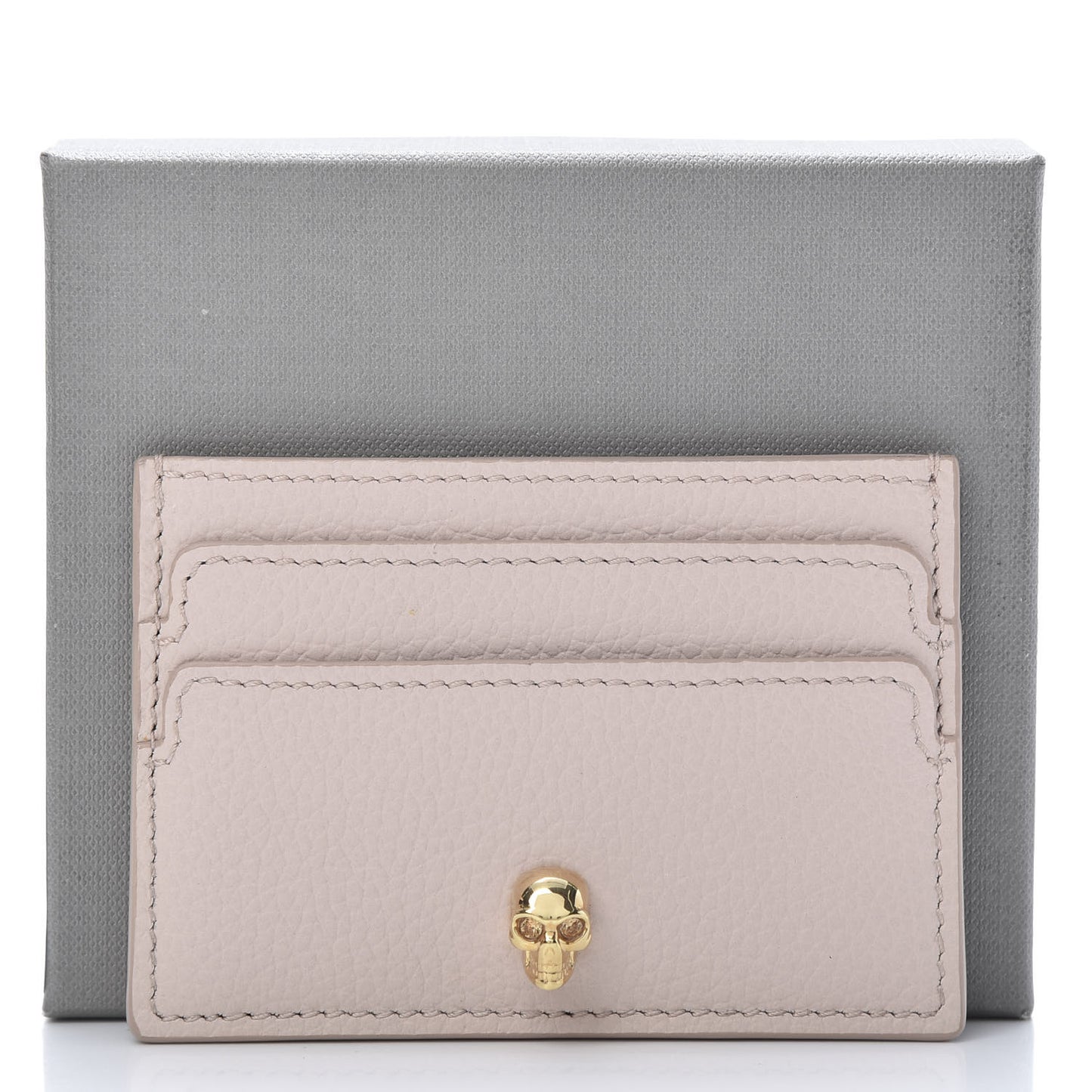 Calfskin Skull Card Holder Teint