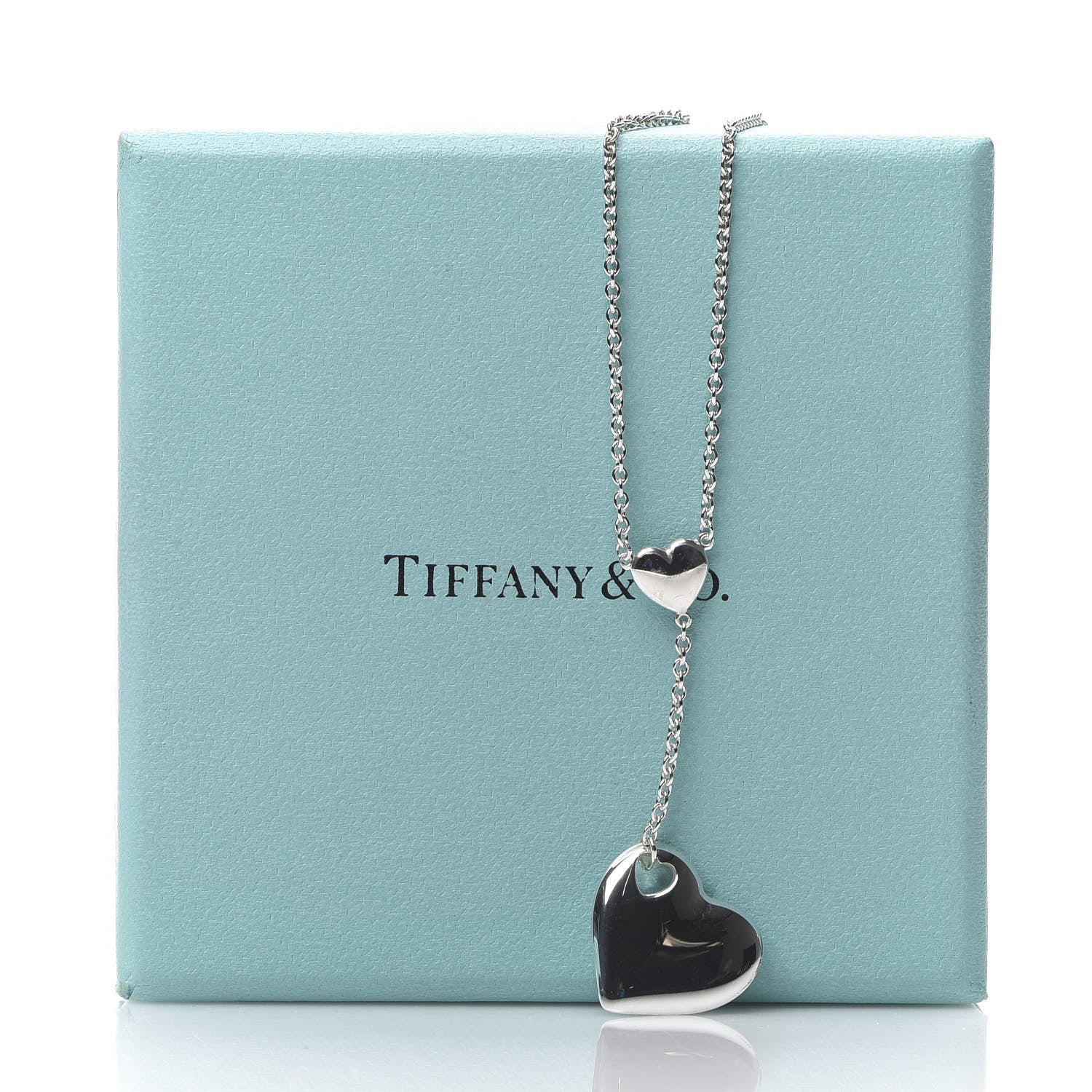 Tiffany Sterling Silver Double Heart Cutout Pendant Necklace 6 of 6