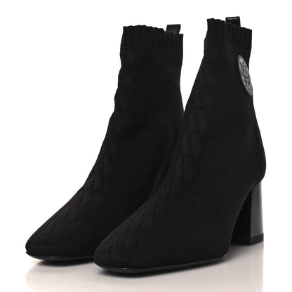 Hermes Knit Calfskin Volver Ankle Boots 40 Black 3 of 8