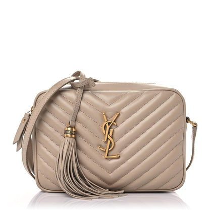 Saint Laurent Calfskin Matelasse Monogram Lou Camera Bag Dark Beige 1 of 9