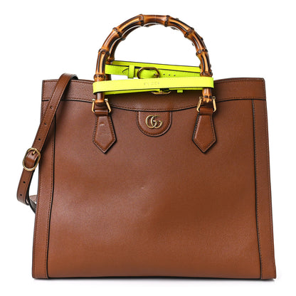 Gucci Wonka Grain Calfskin Medium Diana Tote Bag Cuir Yellow Fluo 1 of 10