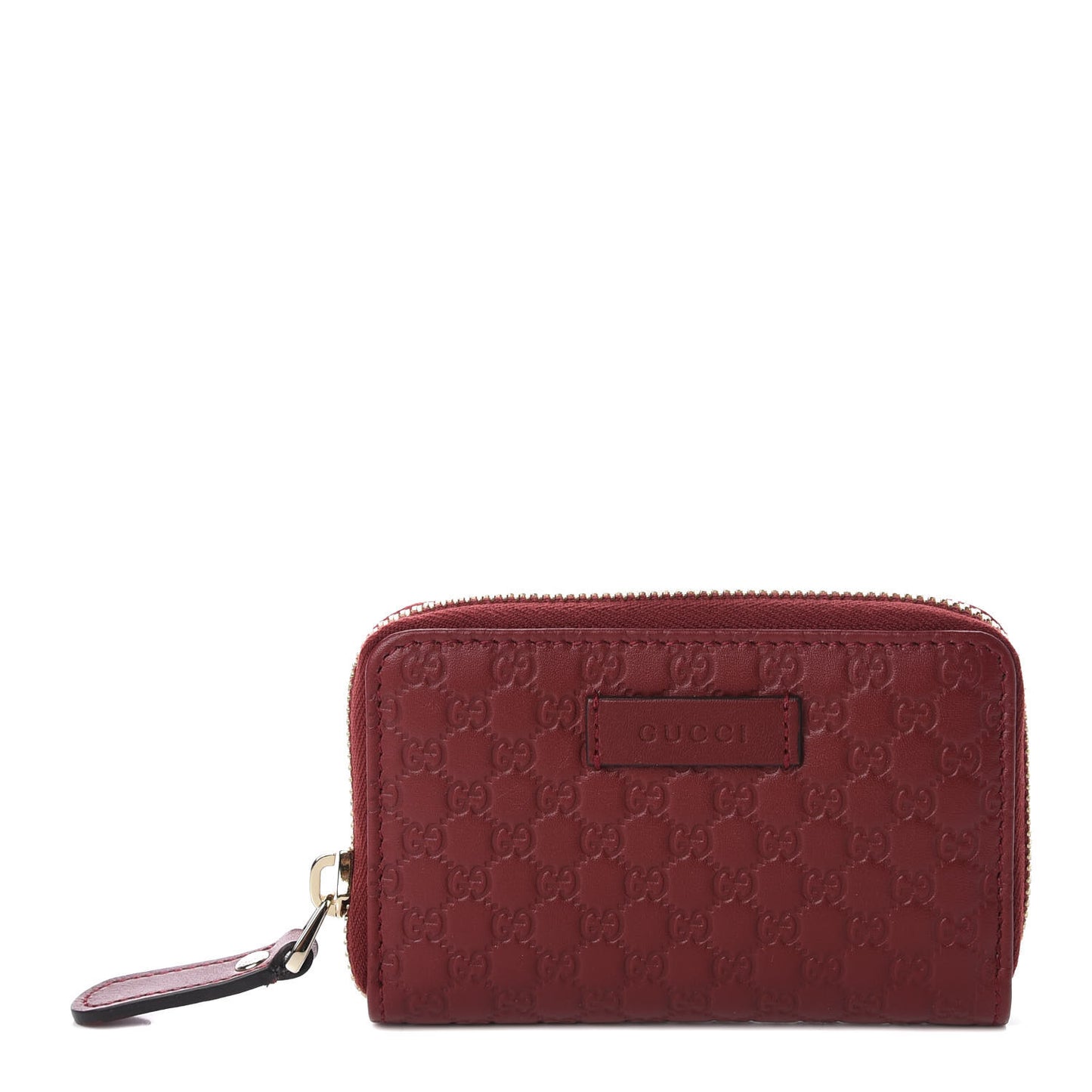 Microguccissima Zip Around Card Case Red