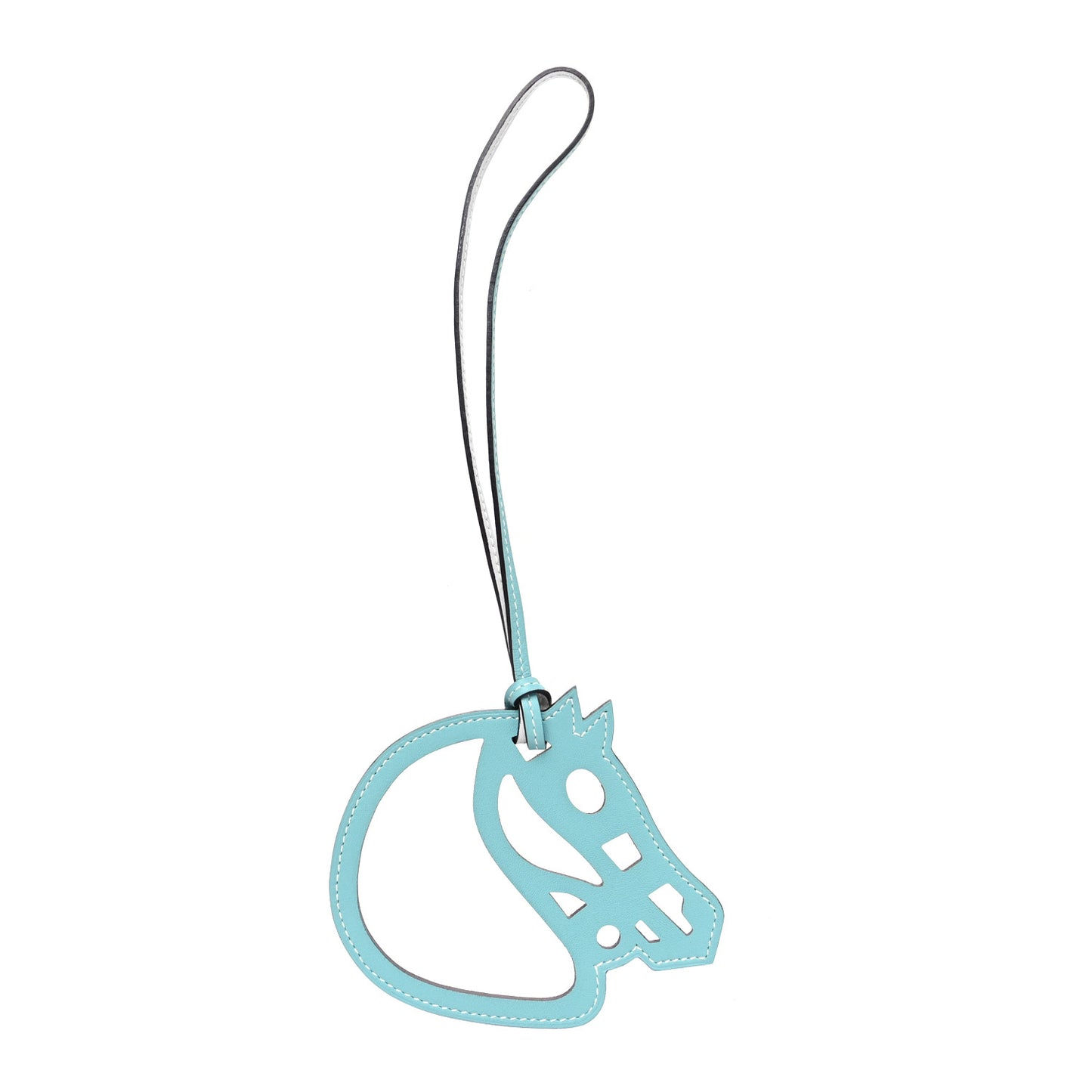 Swift Paddock Cheval Horse Bag Charm White Bleu Atoll