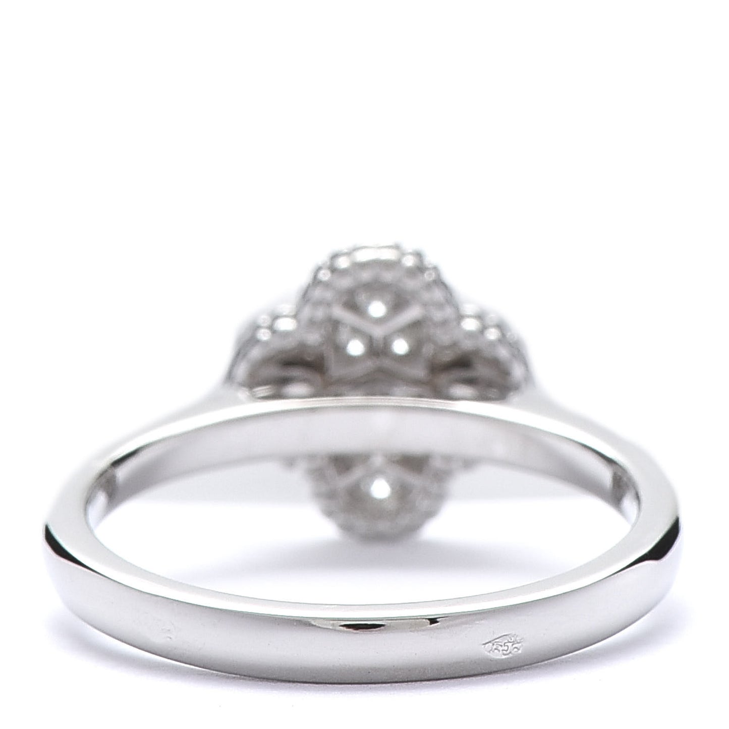 18K White Gold Diamond Sweet Alhambra Ring 50 5.25